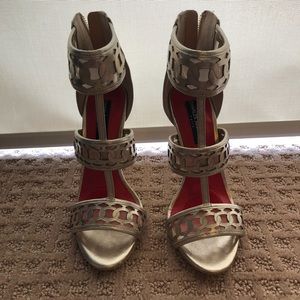 Charles Jourdan Paris Gold Heels